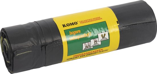 KOMO Afvalzakken met Trekband - 60 Liter - 15 Stuks