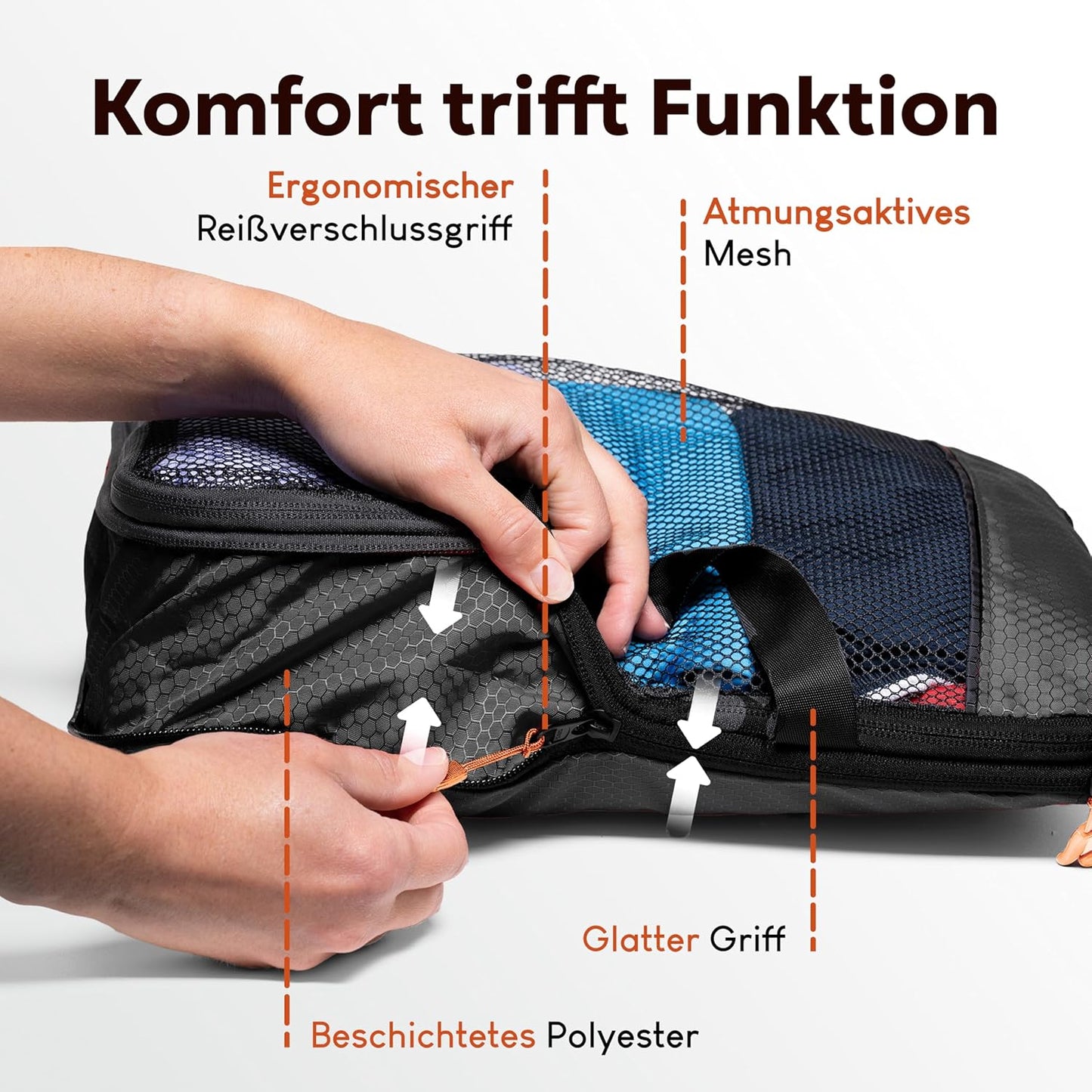 loonara Travel Reisorganizer Set - Zwart - 3 Onderdelen