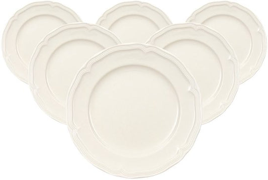 Villeroy & Boch Manoir Ontbijtborden 20,7 cm – Set van 6 – Wit Porselein