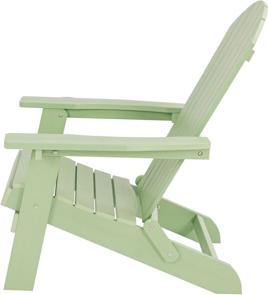 AXI Claire Adirondack Stoel Pastelgroen – Kunststof loungestoel met armleuningen – Opklapbaar - Hoge rugleuning - Tuinstoel - 84,5 x 77 x 95,5 cm - Duurzaam & weerbestendig