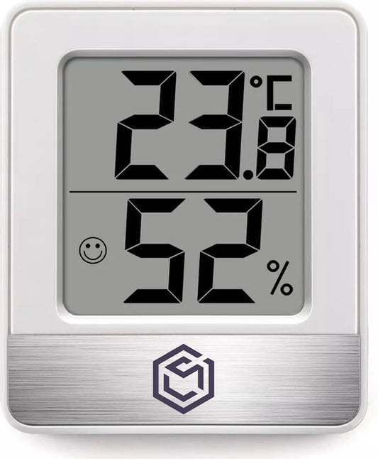 Ease Electronicz Hygrometer - Luchtvochtigheidsmeter - Digitaal Weerstation - Vochtigheidsmeter - Thermometer voor Binnen - Inclusief batterij