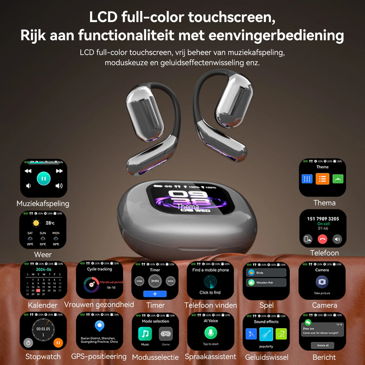 FITTEK YYK Q16 Pro AI Vertaal-Oordopjes - Zilvergrijs - Bluetooth 5.4, ANC, 40u Batterij