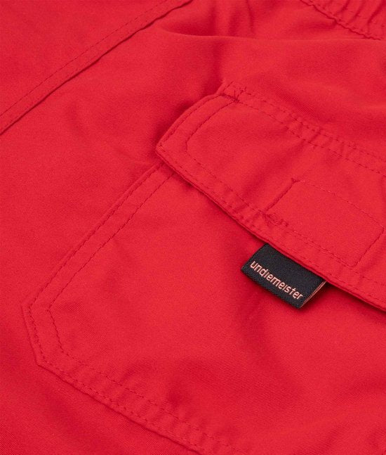 Undiemeister Zwembroek Heren - Sneldrogend - Zakken Met Rits - 100% Gerecycled Polyester - Fiery Sunrise (Rood) - Maat L