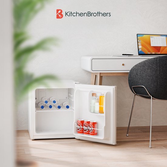 KitchenBrothers Mini Koelkast - 40L - Wit - kunststof - 57.10x47x44cm