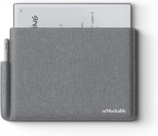 reMarkable – Beschermhoes Voor Paper Tablet – Dun Ontwerp & Met Penhouder – Voorzien Van Zachte Voering – Voor Veilig Meenemen En Opbergen – Grijs Polymeer