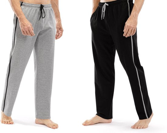 Milanoro - Set van 2 sportieve, comfortabele joggingbroeken voor heren - Marineblauw/Antraciet - S