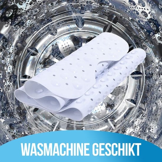 Avalo Badmat / Antislipmat Douche - 100x40CM - Wit - Met Zuignappen - Douchemat Antislip voor Douche - Badkamermat