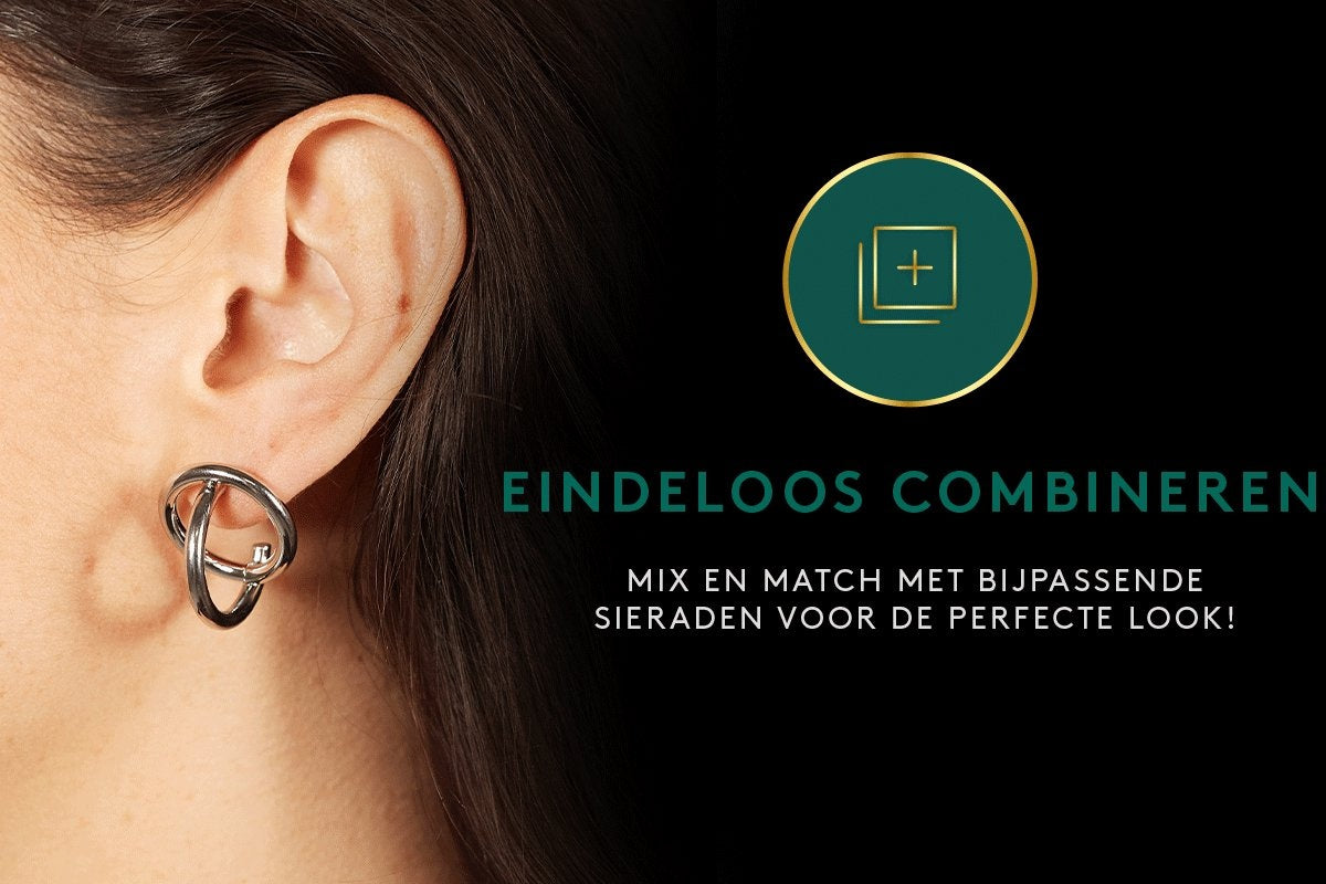 Laura Ferini Dames Oorbellen Mi Manchi Zilver - Zilverkleurige Oorhangers - Dames Oorknoppen - Sieraad - Accessoires - Sieraden