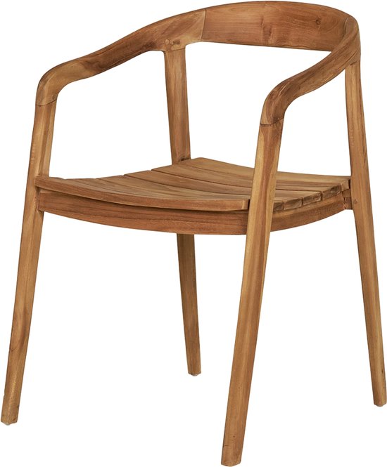 Artichok Claudette Houten Tuinstoel Naturel - met Armleuning - Teak - Terrasstoel