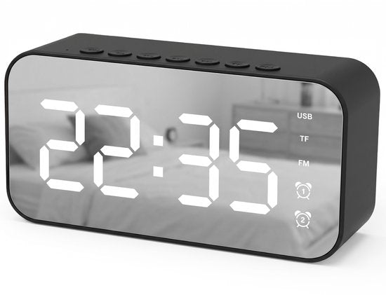 Nuvance Wekkerradio - Digitale Wekker Slaapkamer - Radiowekker - 2 Alarmen - Dimfunctie - Wekkers Digitaal - Klokradio met Wekker
