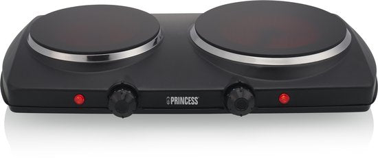 Princess 303021 Keramische Kookplaat – Elektrische Kookplaat - 2 Pits - 16 & 19 cm - Vrijstaand