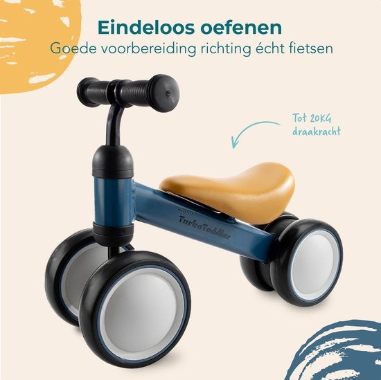 LifeGoods TurboToddler Loopfiets - Speelgoed Vanaf 1 jaar - Kinderstep - Marineblauw