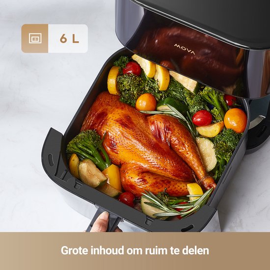 MOVA Tech AeroChef FD10 Pro Enkel 6 l Vrijstaand 1800 W Heteluchtfriteuse Zwart