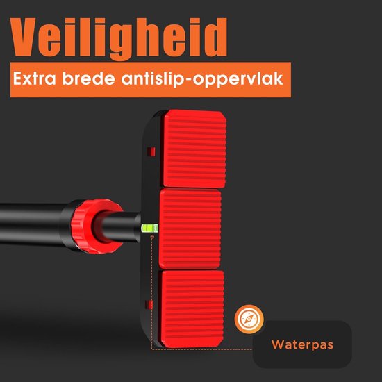DH FitLife Optrekstang voor Deur – Schroefloze Pull-Up Bar 72-92 cm – Inclusief Waterpas voor Krachttraining en Rekstang Installatie