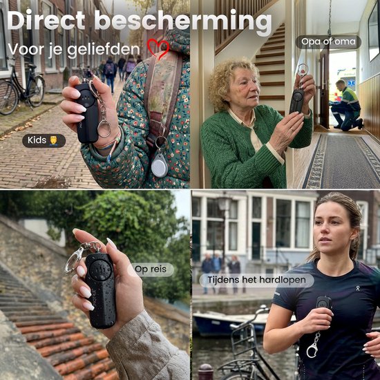 ProTrue® Persoonlijk Alarm Zelfverdediging Sleutelhanger - 130dB Zakalarm met Alarmknop voor Vrouwen, Kinderen en Ouderen - Veiligheidsalarm Senioren met Noodsignaal