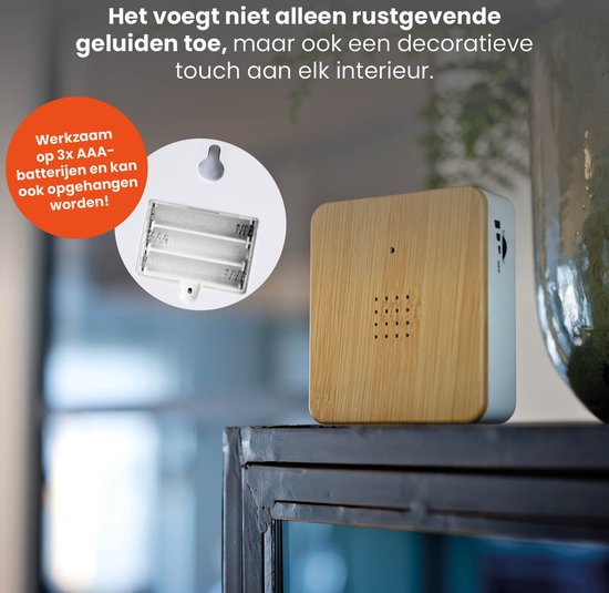 QLT Vogelhuisje met Natuurgeluiden - Box met Vogelgeluiden - Werkzaam op Batterijen - Automatische Bewegingssensor - Instelbaar Volume - Hout/Grijs