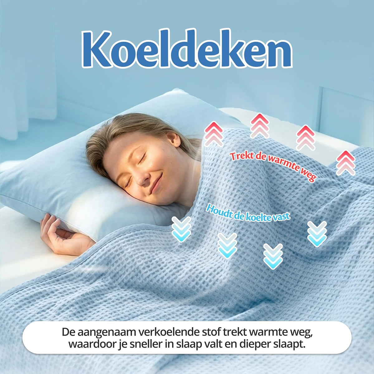 ELLA Koeldeken Tencel – 135x200 cm – Ademende Zomerdeken – OEKO-TEX – Hemelsblauw