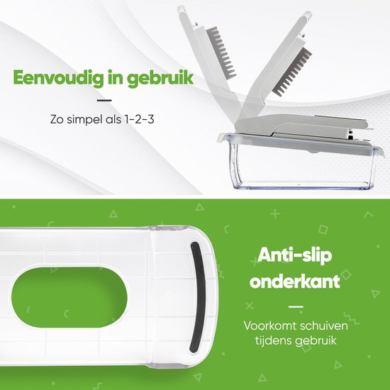Stosh Mandoline - Groenteslijper - Uiensnijder - Spiraalsnijder - 7-delig - BPA-vrij - Wit