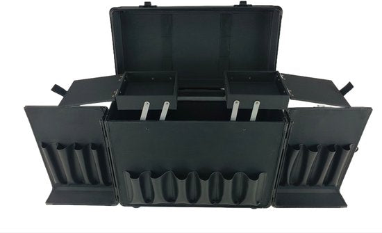 VDD – Kapperskoffer – Kappers Trolley – Visagie Koffer – Make up Trolley - Make up Koffer – Beautycase – Cosmetica koffer – Beautycase met wielen – Zwart
