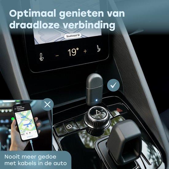 Audyn CarPlay Dongle - USB & USB-C - Geschikt voor Android Auto & Carplay - CarPlay Draadloos - Auto Dongel - Wireless