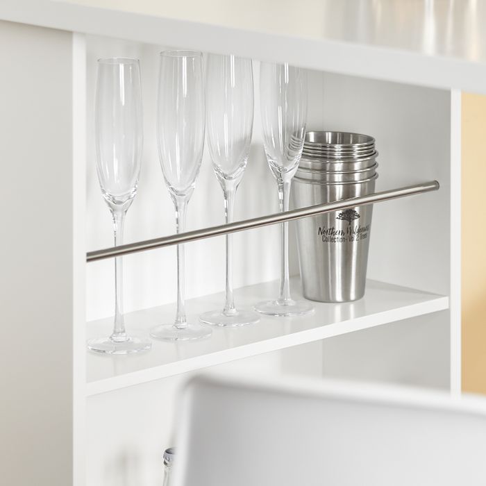 SoBuy Bartafel Wit - 112 x 57 x 106 cm - Met 3 Opbergplanken