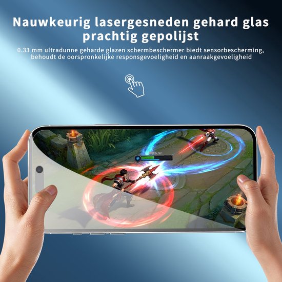 Podec 2x Privacy Screenprotector voor iPhone 16 Pro / 17 Pro - Gehard Beschermglas - Transparant en Krasbestendig - Tempered Glass Screen Cover