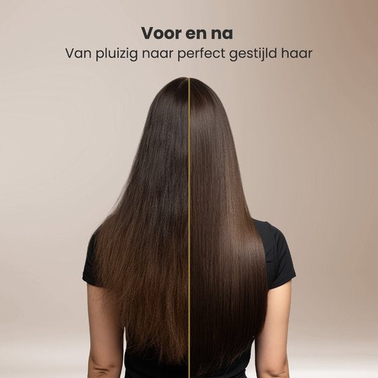 Auronic 4-in-1 Föhnborstel - Airstyler - Kammen - Stijlen - Krullen - Föhnen - 37 mm Krulborstel - 360 Graden Airflow - Zwart/Goud