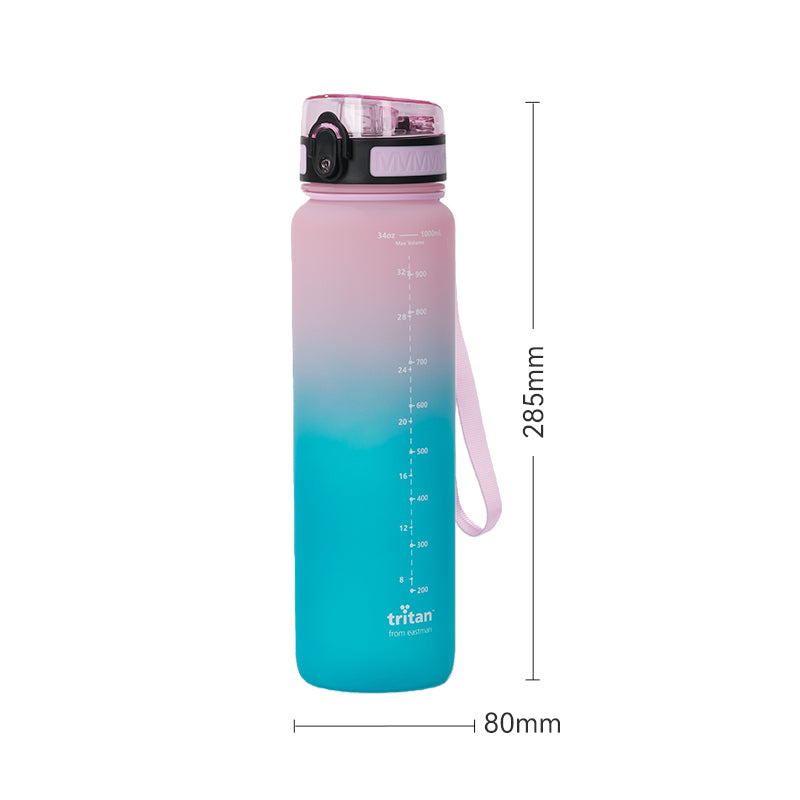 Jordan & JUDY Tritan sportwaterfles - 1000 ml - roze verloop