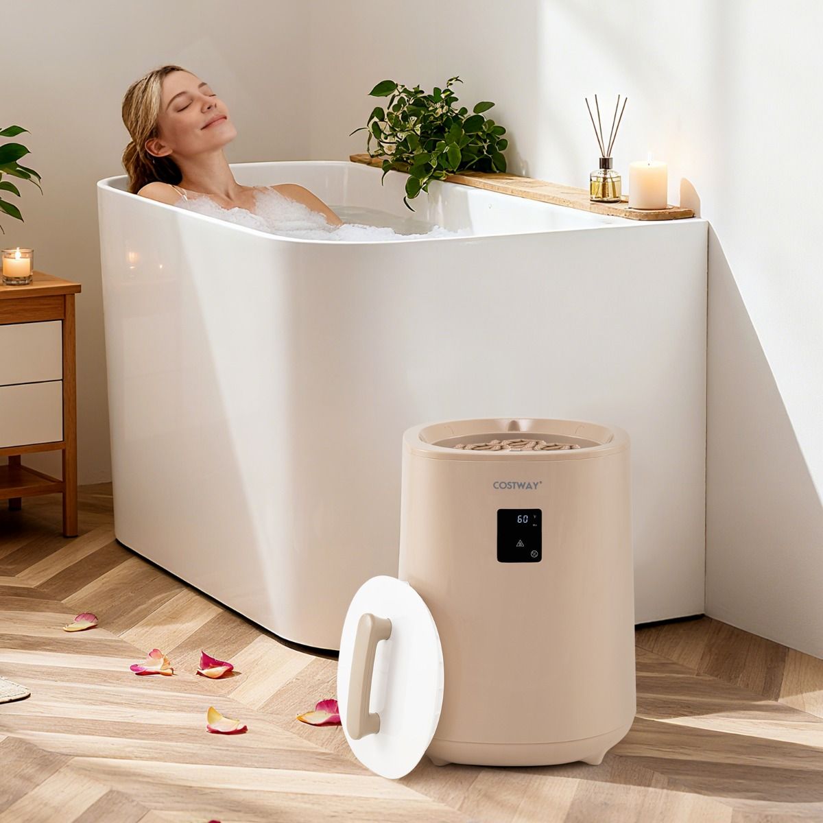 Coast Handdoekverwarmer - 18 liter capaciteit - LED-display - koffiebruin