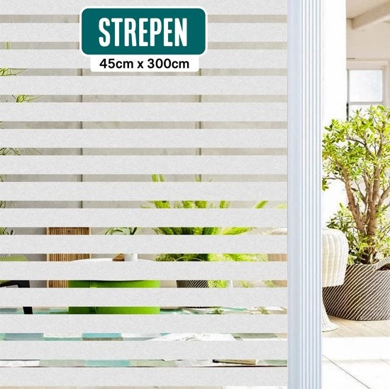 Homewell Raamfolie HR++ 45x300cm - Zonwerend & Isolerend - Statisch - Strepen
