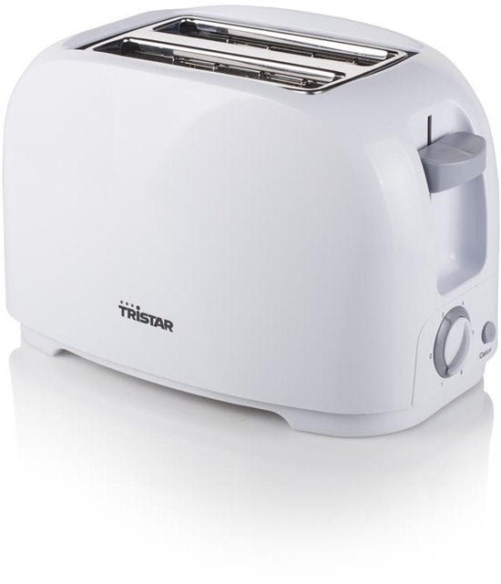 Tristar Broodrooster BR-1013 - 800W - 6 Bruiningsniveau's - 2 Broodsleuven voor 2 boterhammen - Wit