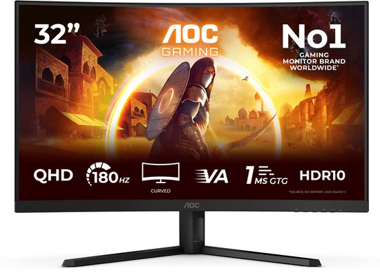 AOC CQ32G4VE - QHD Gebogen Gaming Monitor - 180hz - 32 inch