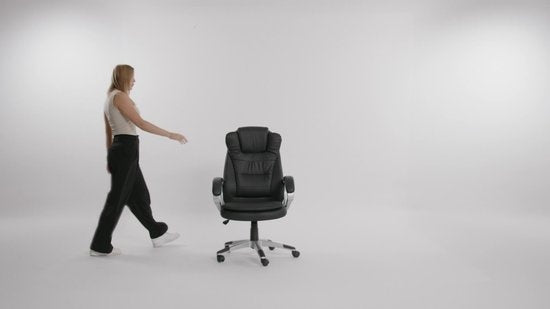 Tectake Luxe Design Bureaustoel - Zwart - Kunstleer - Verstelbaar - 400578