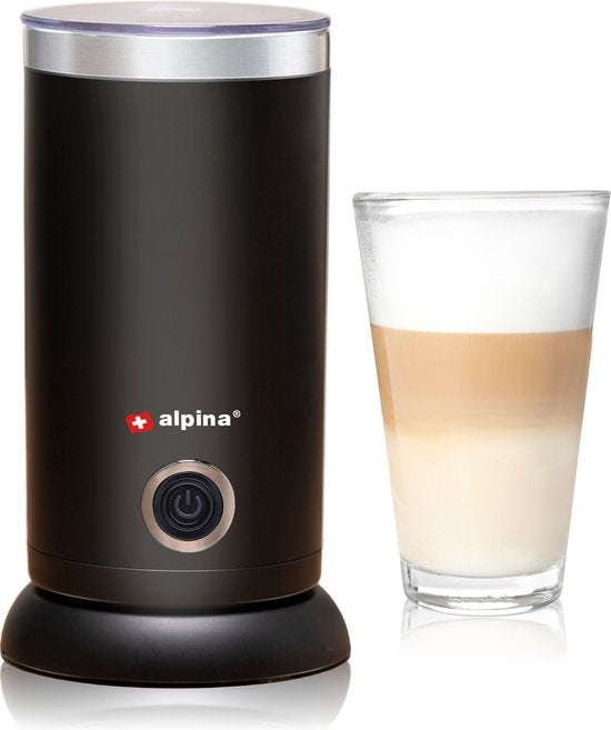 Alpina Elektrische Melkopschuimer - 3-in-1 Melkschuimer - tot 300ml - voor Warme en Koude Melk u2013 Zwart