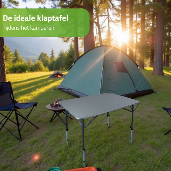 Bo-Camp - Camping tafel - Hoogte verstelbaar - 100x70 cm