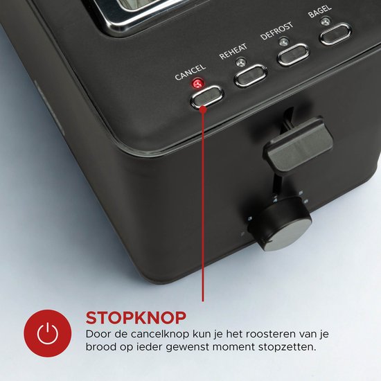 Bourgini Tosti Toaster met Bagelfunctie - Broodrooster met Tostiklemmen - Zwart - Matte Finish - Extra brede sleuf geschikt voor 2 tosti's