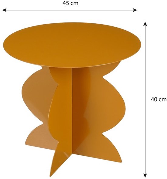 Mica Decorations Rafi Bijzettafel - H40 x Ø45 cm - IJzer - Bruin
