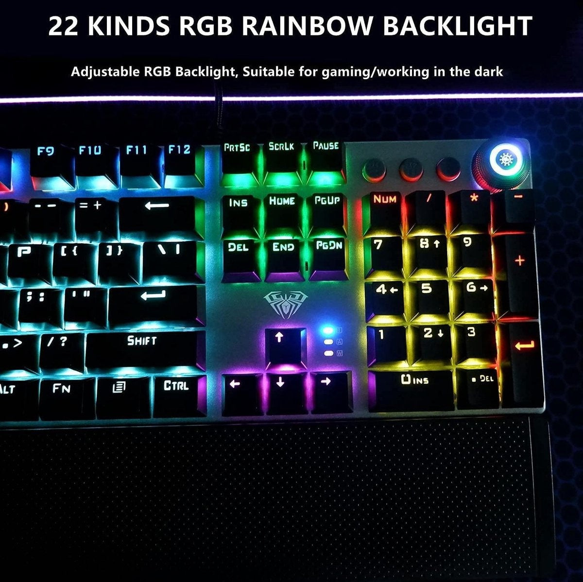 AULA F2058 RGB mechanisch gaming toetsenbord - QWERTY - blue switch