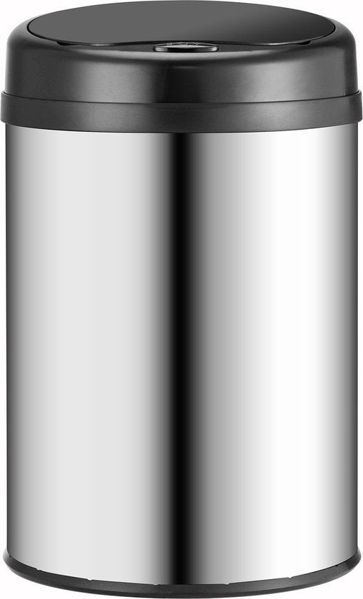Automatische Prullenbak / Afvalemmer / Sensorprullenbak - 30 Liter - Zilver - Rond