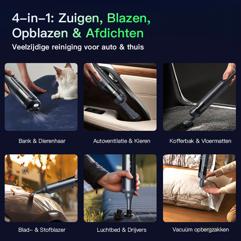 EasyWox Q808 draadloze autostofzuiger - 16500 Pa - grijs