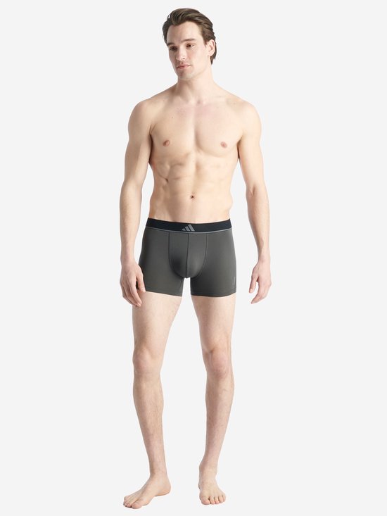 adidas Active Flex 3-Pack Microfiber Boxers - Heren - Sportondergoed - Stretch - Vochtregulerend - Zwart/Grijs - Maat XL