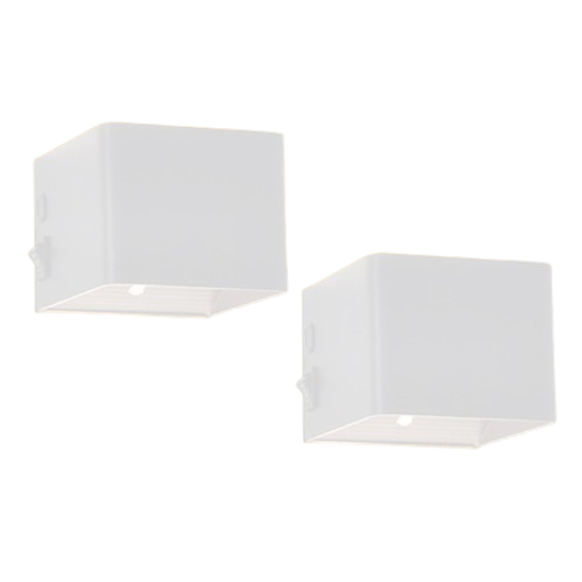 Techvavo® Oplaadbare Wandlamp - 2 Stuks - Draadloos, Smart, Wit - Voor Woonkamer, Badkamer, Kinderkamer, Slaapkamer - 12x6x4 cm