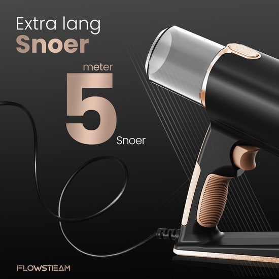FLOWSTEAM® Luxe Stoomreiniger - 13 Opzetstukken - 120° Stoom – Tapijtreiniger – Vlekkenreiniger – Zetelreiniger - Handstoomreiniger – 5M Snoer - Inclusief 2 Microvezeldoekjes