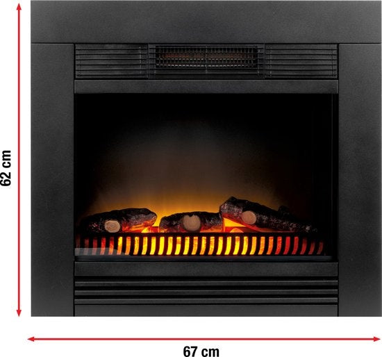Classic Fire Sfeerhaard - Elektrisch - 1800W - 20 m²  - LED - 67 x 23 x 62 CM - Zwart
