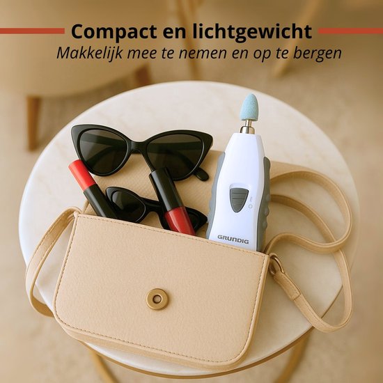 Grundig Manicureset Elektrisch 5-in-1 - Manicureset voor Handen en Voeten - Elektrische Pedicureapparaten met 5 Opzetstukken - Compacte Set voor Thuis en Reizen