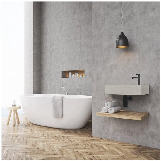 DIFFERNZ JUKON FONTEINSET 38.5X18.5X9CM BETON LICHTGRIJS