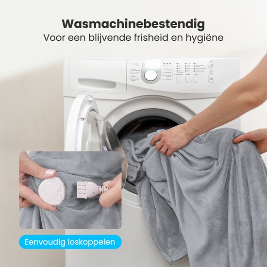 Auronic Elektrische Deken - Warmtedeken - Sherpa Fleece - 9 Hitte en Timerstanden - Bovendeken - 200x180 - 2 persoons - Grijs