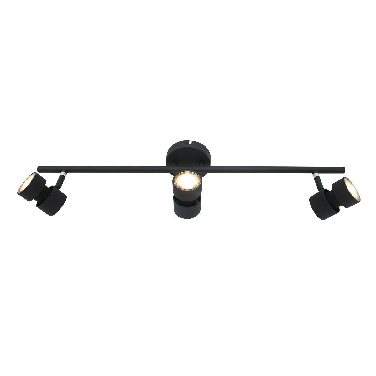 Spot Natasja 7903ZW zwart 3-lichts dimbaar GU10 plafondlamp met metalen en kunststof constructie, modern design, 68 cm breed – Steinhauer