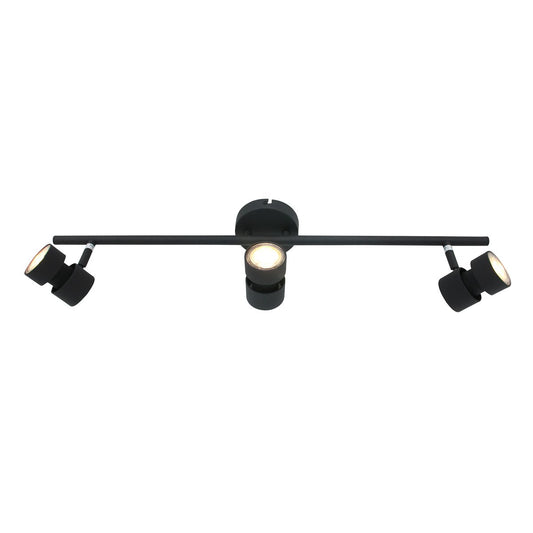 Spot Natasja 7903ZW zwart 3-lichts dimbaar GU10 plafondlamp met metalen en kunststof constructie, modern design, 68 cm breed – Steinhauer