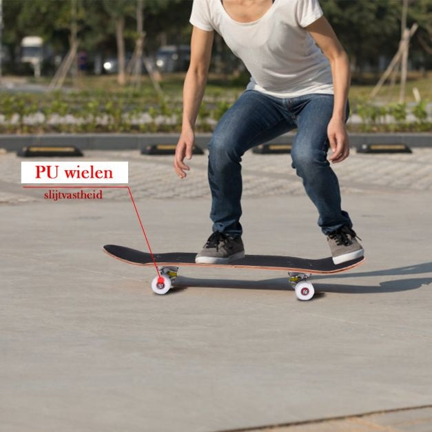 Coast Skateboard voor Beginners - 80 x 20 cm - Complete Cruiser met ABEC-7 Kogellagers - 7-Laags Longboard Esdoornhout - Marineblauw